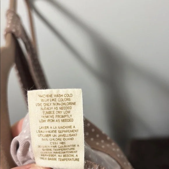 Free People Loving Lola light Brown Polka Skater Dress - Sz Small - Picture 6 of 6